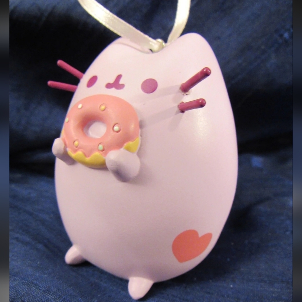Pusheen Cute Cat Ornament with Donut